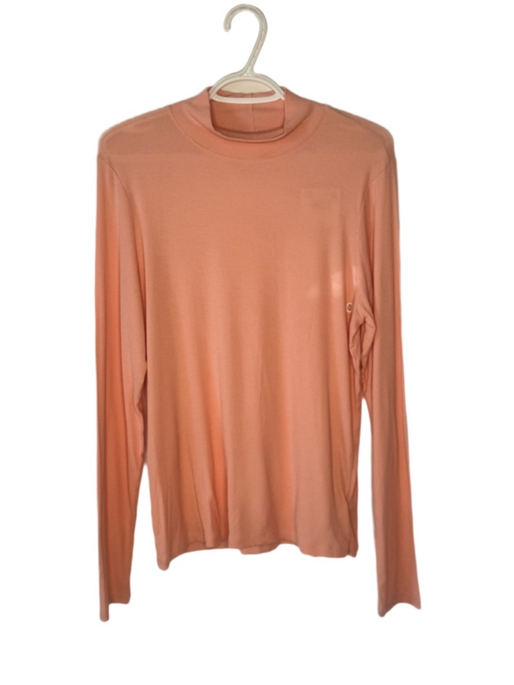 Light Peachy Pink Long Sleeve Mock Neck Top